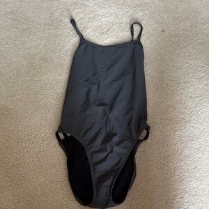 Jolyn Charcoal & Black One Piece Tie Back Swimsuit - Size 30 Gavin